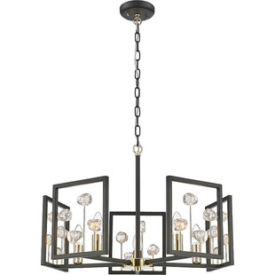 Lampa wisząca glamour Caroline 61cm czarny / przeźroczysty / złoty Zumaline