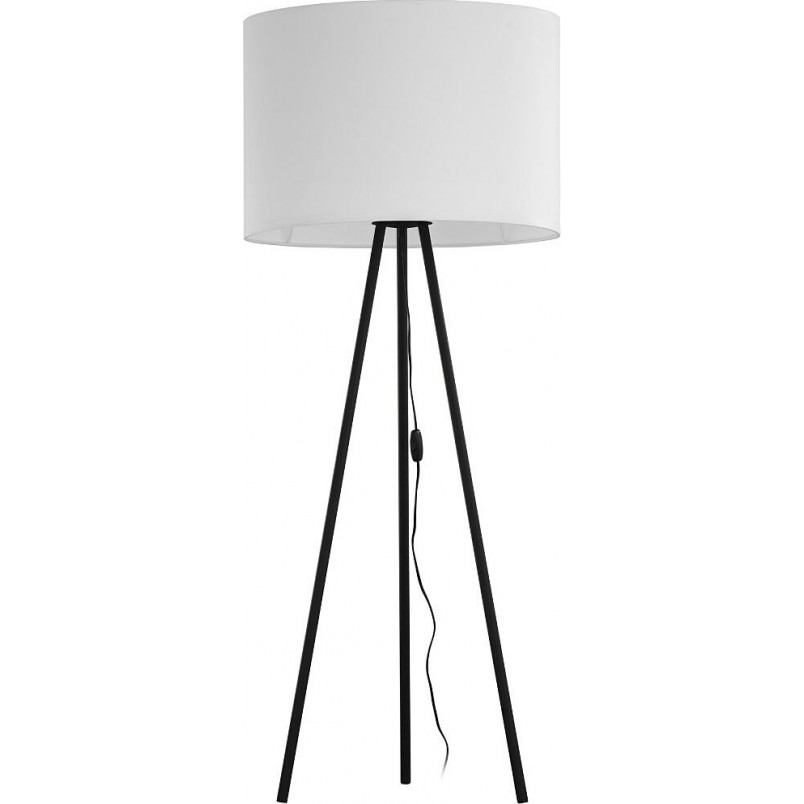 Lampa podłogowa trójnóg z abażurem Nallu 80cm biały/czarny Zumaline do salonu