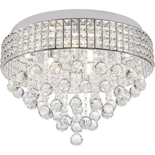 Plafon kryształowy glamour Capri 40cm transparentny / chrom Zumaline