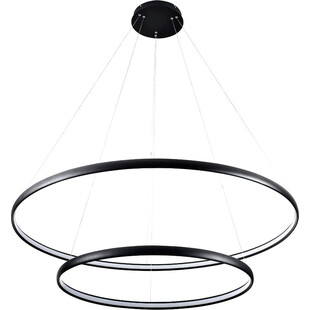 Lampa wisząca okrągła nowoczesna Carlo LED 80+120cm czarny mat ZumaLine