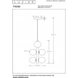 Lampa wisząca Tycho VI | Lucide - Szklane kule, czarny