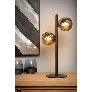 Lampa stołowa Tycho | Szkło dymione, czarny Lucide - Kup teraz!