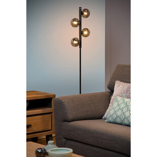 Lampa podłogowa Tycho Lucide - Szkło dymione, czarny