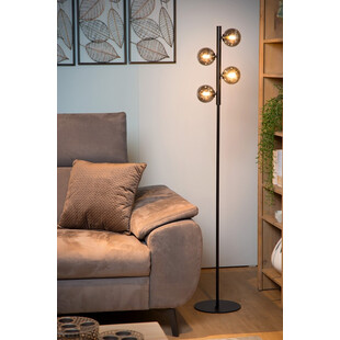 Lampa podłogowa Tycho Lucide - Szkło dymione, czarny
