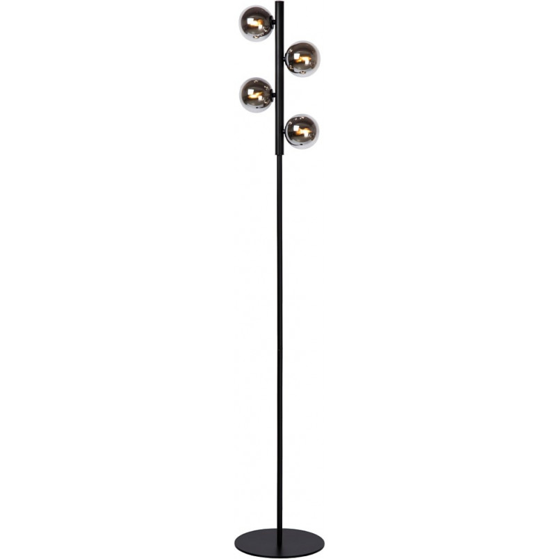 Lampa podłogowa Tycho Lucide - Szkło dymione, czarny