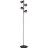 Lampa podłogowa Tycho Lucide - Szkło dymione, czarny