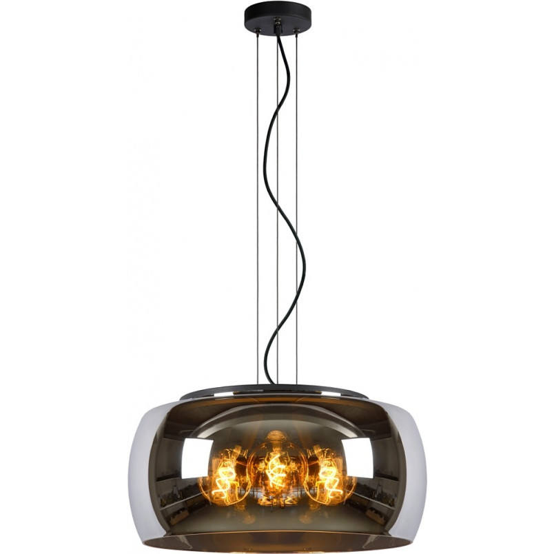 Lampa wisząca Olivia - szkło dymione, nowoczesny design | Lucide