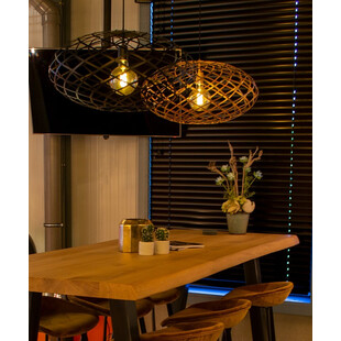 Lampa wisząca loft Lucide Wolfram | Czarna, E27, 65cm