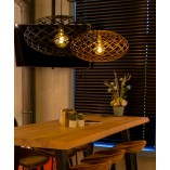 Lampa wisząca loft Lucide Wolfram | Czarna, E27, 65cm