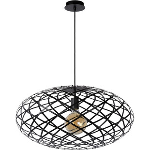 Lampa wisząca loft Lucide Wolfram | Czarna, E27, 65cm