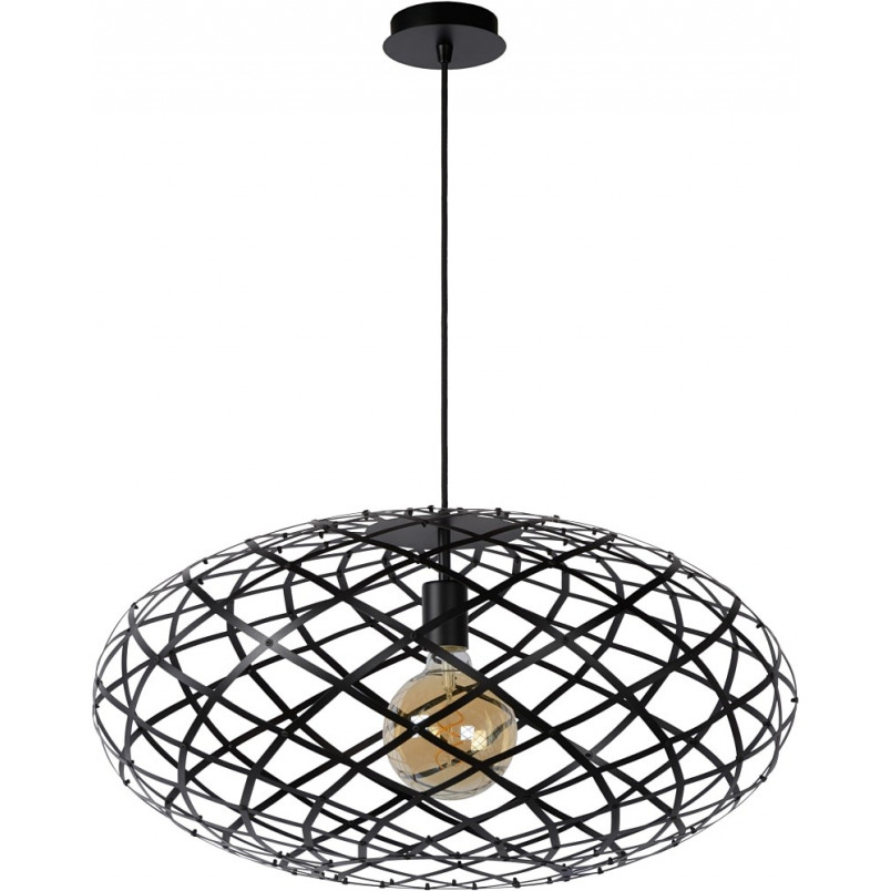 Lampa wisząca loft Lucide Wolfram | Czarna, E27, 65cm