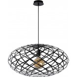 Lampa wisząca loft Lucide Wolfram | Czarna, E27, 65cm
