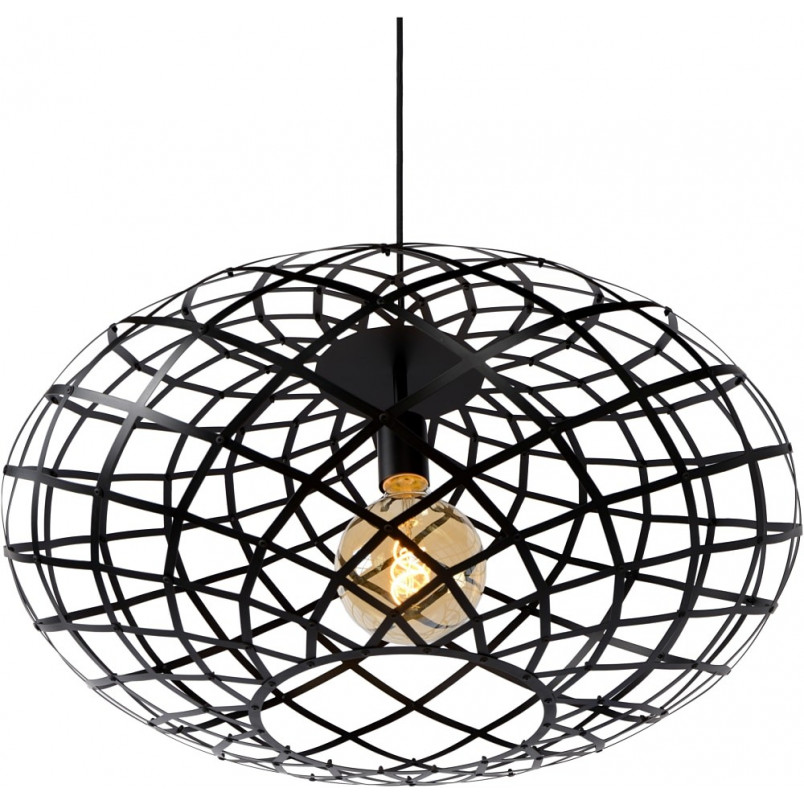 Lampa wisząca loft Lucide Wolfram | Czarna, E27, 65cm
