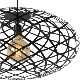 Lampa wisząca loft Lucide Wolfram | Czarna, E27, 65cm