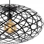 Lampa wisząca loft Lucide Wolfram | Czarna, E27, 65cm