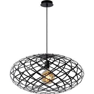 Lampa wisząca loft Lucide Wolfram | Czarna, E27, 65cm