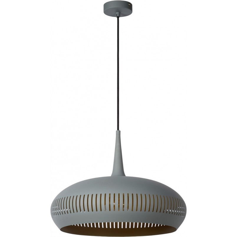 Lampy do salonu, sypialni i kuchni | Lampa wisząca ażurowa Rayco 45cm szara Lucide