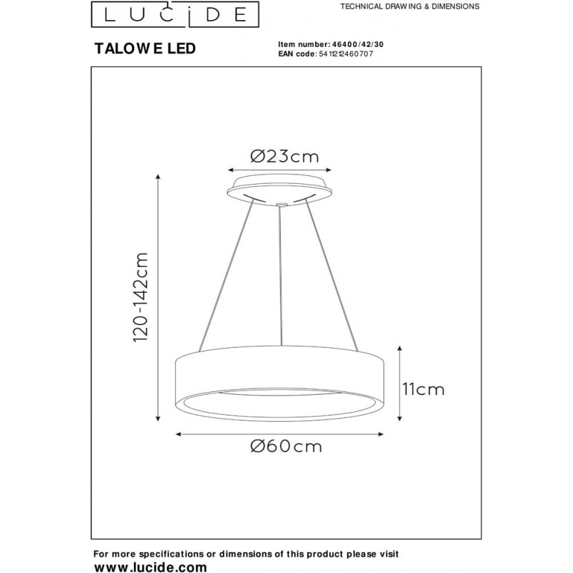 Lampa wisząca LED Talowe - nowoczesny design Lucide