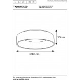 Plafon LED Talowe 80cm biały - Nowoczesne oświetlenie Lucide