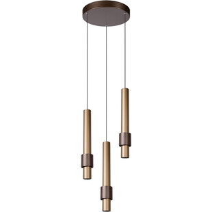 Lampa wisząca LED Lucide Margary III | Brązowa, Tuby, Ściemniacz