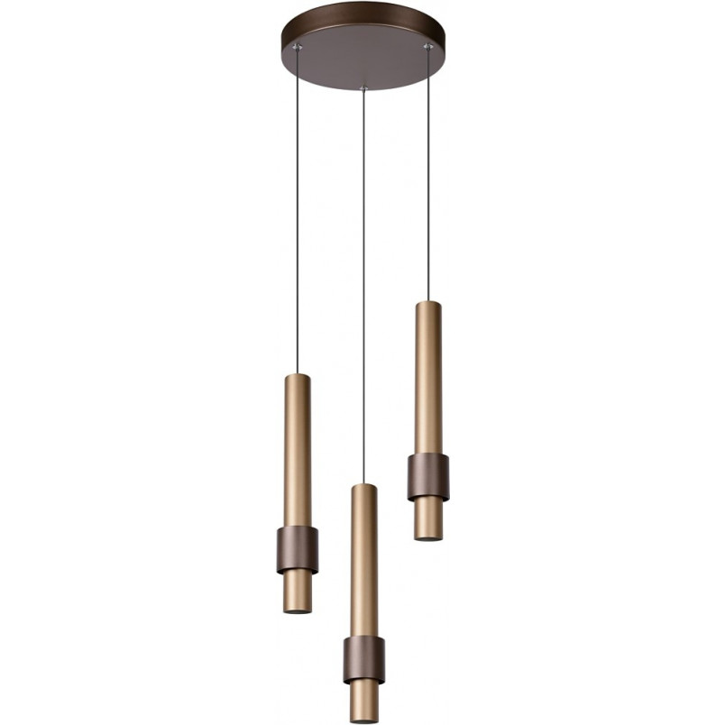 Lampa wisząca LED Lucide Margary III | Brązowa, Tuby, Ściemniacz