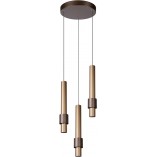 Lampa wisząca LED Lucide Margary III | Brązowa, Tuby, Ściemniacz