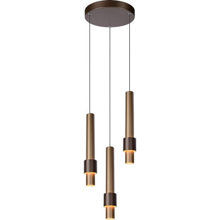 Lampa wisząca LED Lucide Margary III | Brązowa, Tuby, Ściemniacz