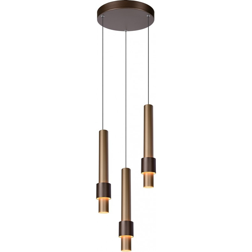Lampa wisząca LED Lucide Margary III | Brązowa, Tuby, Ściemniacz