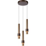 Lampa wisząca LED Lucide Margary III | Brązowa, Tuby, Ściemniacz