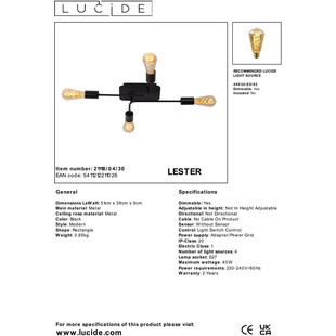 Plafon Loft Lester IV | Lucide - Nowoczesne Oświetlenie
