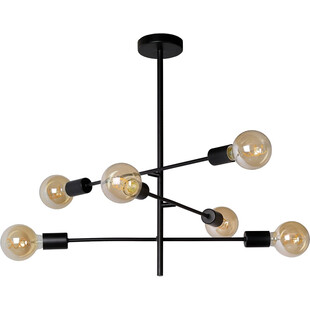 Lampa sufitowa loft "patyczak" Lester VI 59cm czarna Lucide