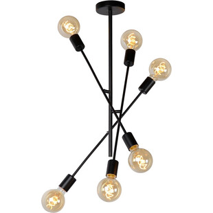 Lampa Sufitowa Loft Czarna "Patyczak" Lester VI | Lucide
