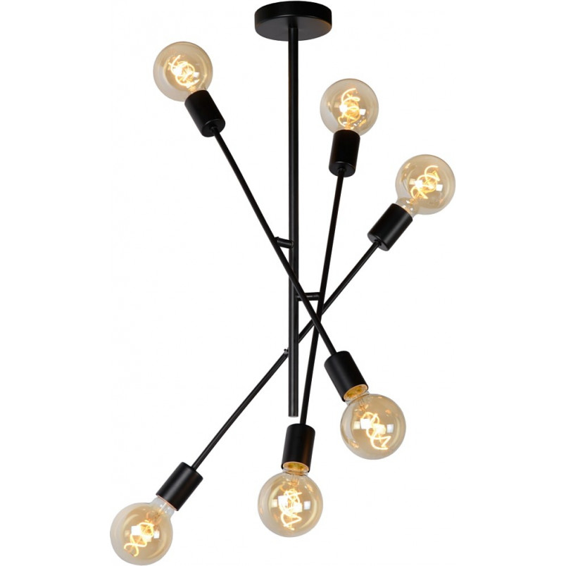 Lampa Sufitowa Loft Czarna "Patyczak" Lester VI | Lucide