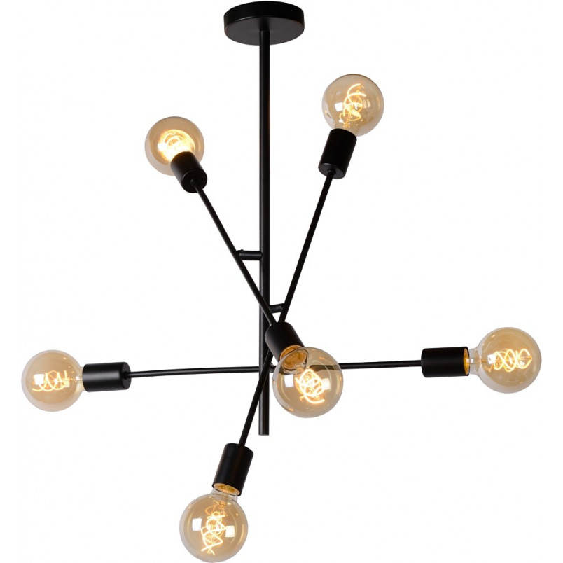 Lampa Sufitowa Loft Czarna "Patyczak" Lester VI | Lucide
