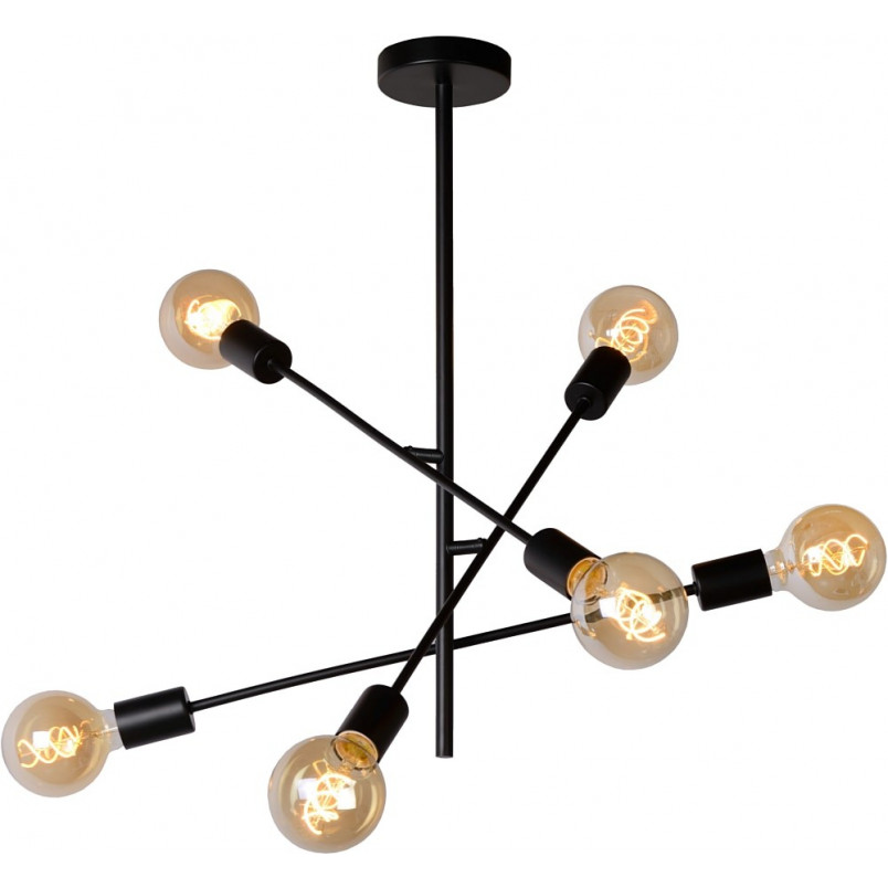 Lampa Sufitowa Loft Czarna "Patyczak" Lester VI | Lucide