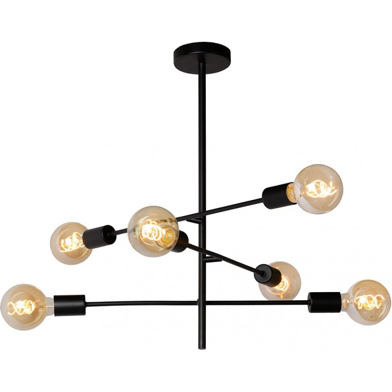Lampa Sufitowa Loft Czarna "Patyczak" Lester VI | Lucide