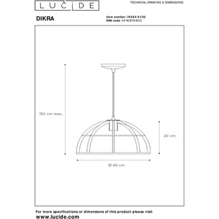 Lampa Wisząca Loft Dikra Czarna | Lucide - Nowoczesne Oświetlenie
