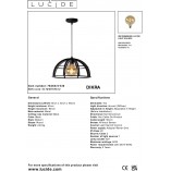Lampa Wisząca Loft Dikra Czarna | Lucide - Nowoczesne Oświetlenie