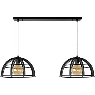 Lampa wisząca Dikra czarna - Loftowa lampa 2-punktowa Lucide