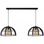 Lampa wisząca Dikra czarna - Loftowa lampa 2-punktowa Lucide