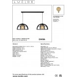 Lampa wisząca Dikra czarna - Loftowa lampa 2-punktowa Lucide