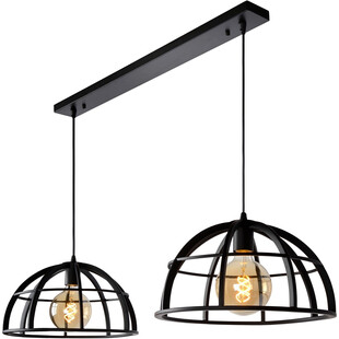 Lampa wisząca Dikra czarna - Loftowa lampa 2-punktowa Lucide