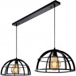 Lampa wisząca Dikra czarna - Loftowa lampa 2-punktowa Lucide