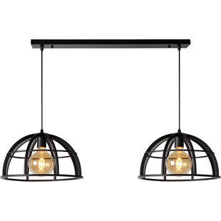 Lampa wisząca Dikra czarna - Loftowa lampa 2-punktowa Lucide
