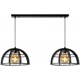 Lampa wisząca Dikra czarna - Loftowa lampa 2-punktowa Lucide