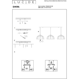 Lampa Wisząca Dikra Czarna | Lucide - Loftowa Elegancja