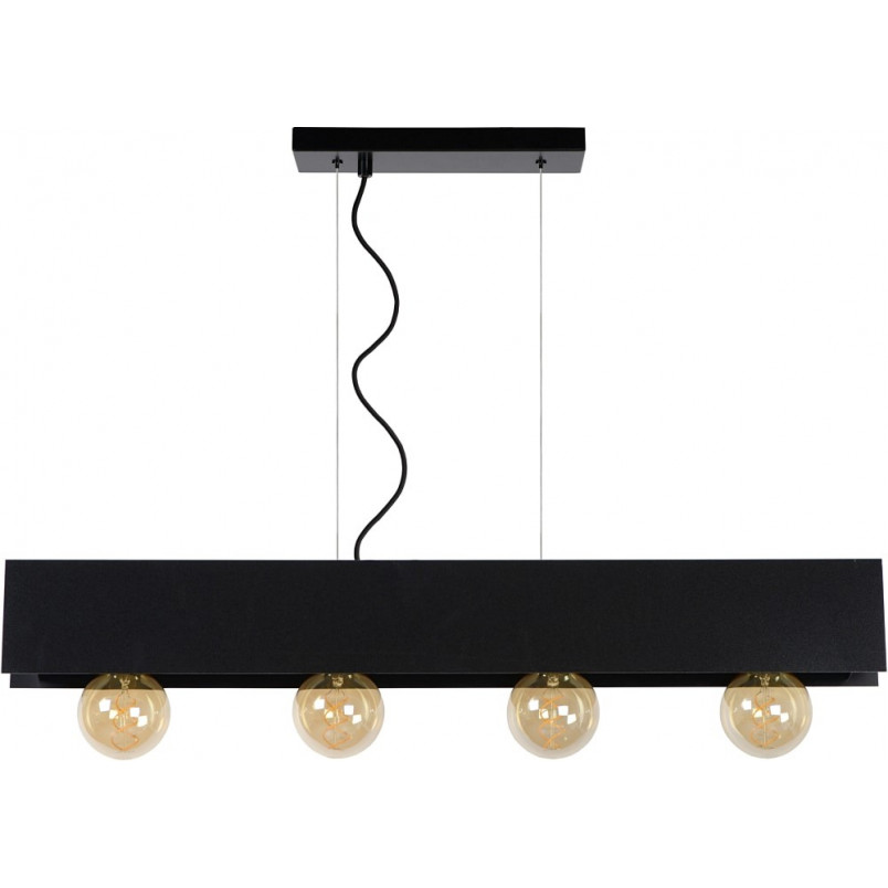 Lampa Wisząca Loft Surtus IV | Czarna, 90cm | Lucide