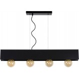 Lampa Wisząca Loft Surtus IV | Czarna, 90cm | Lucide