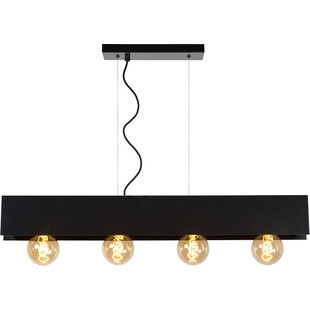 Lampa Wisząca Loft Surtus IV | Czarna, 90cm | Lucide