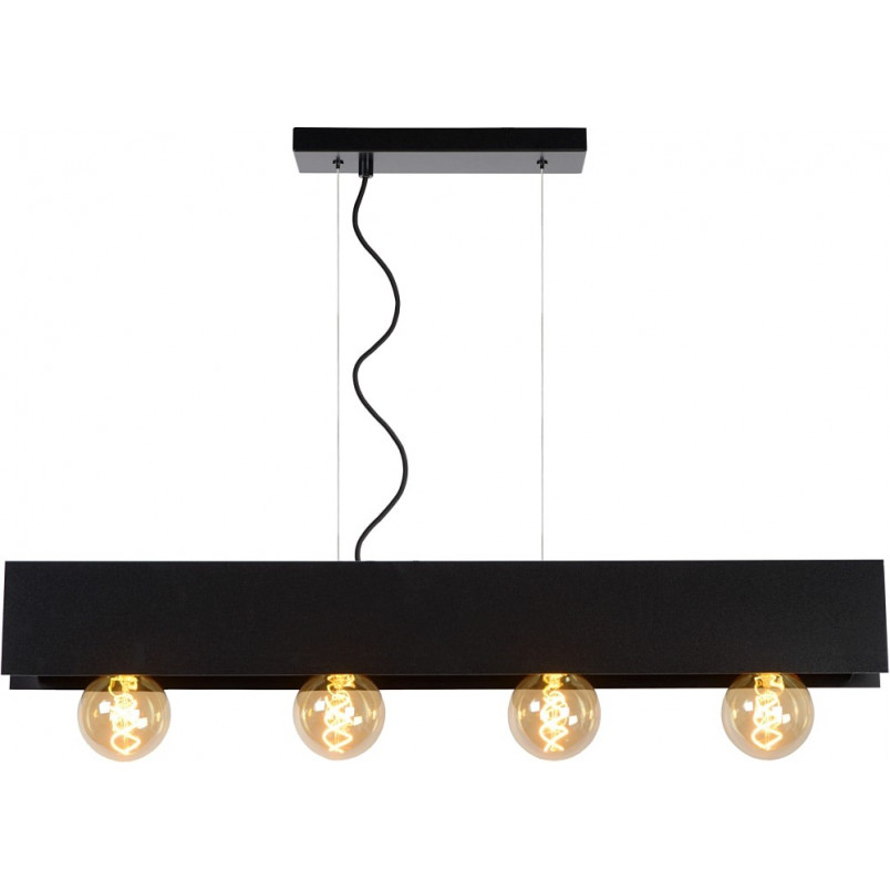 Lampa Wisząca Loft Surtus IV | Czarna, 90cm | Lucide